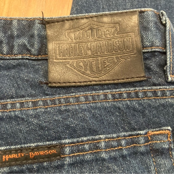 Harley Davidson Genuine MotorClothes Womens 12 Long Straight Leg Denim Jeans - Picture 2 of 11